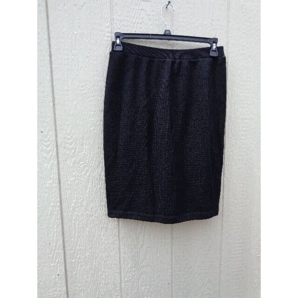 St John Basics Black Santana Knit Pencil Skirt Sz 8 Altered Travel Career